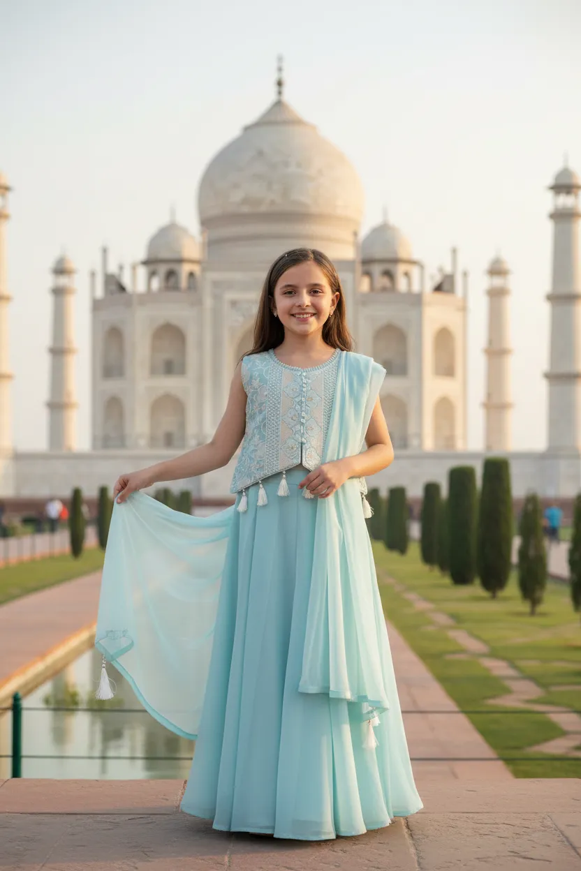 Elegant Embroidered Girls Dress
