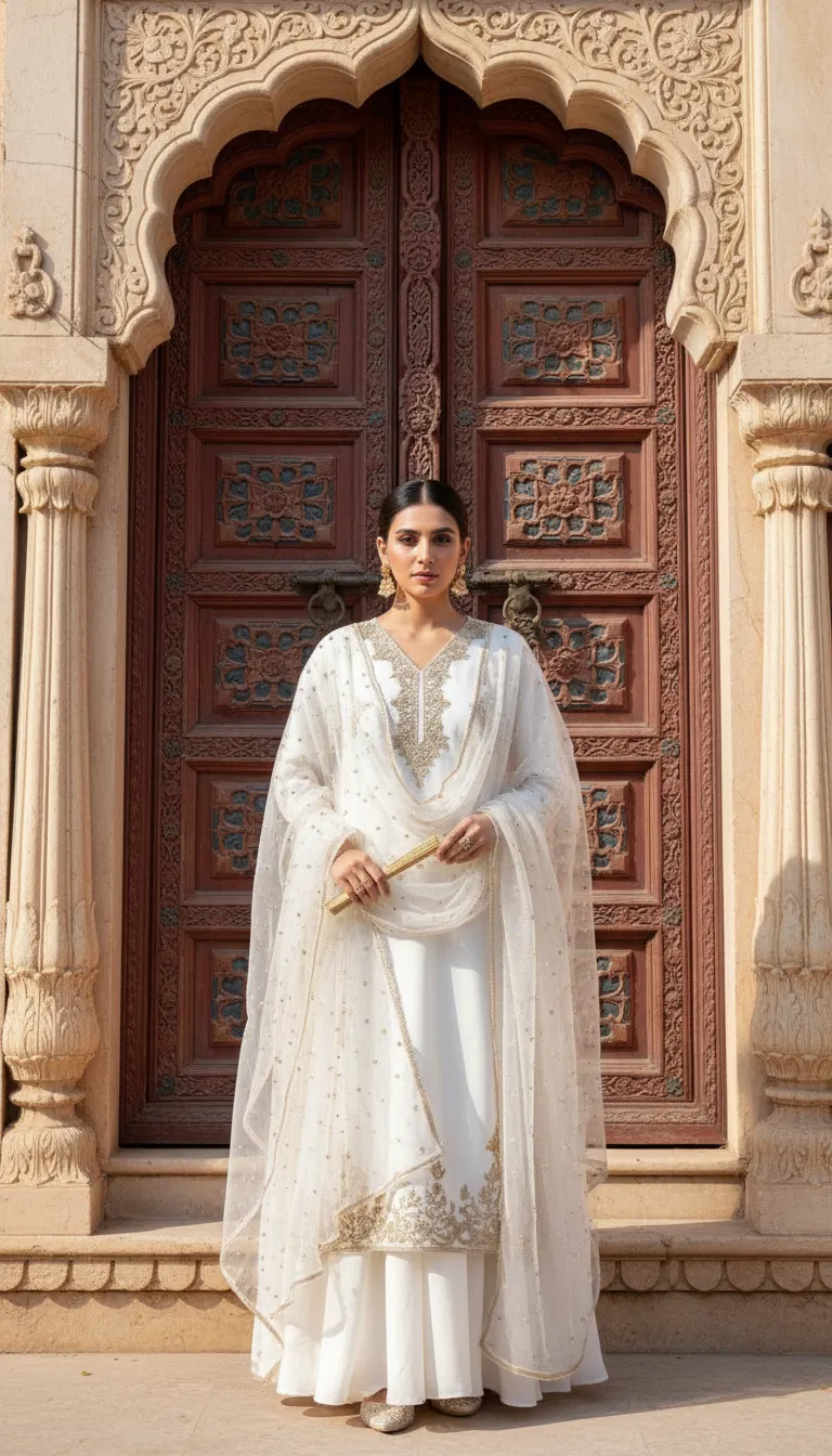 Embroidered Georgette Sharara