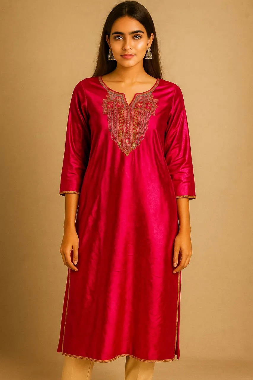 Velvet Embroidered Kurti