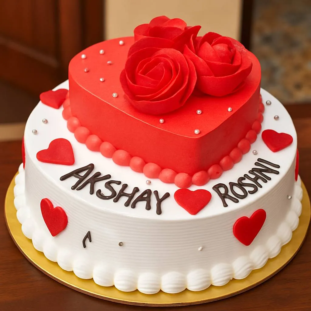 Custom Heart-Shaped Cake