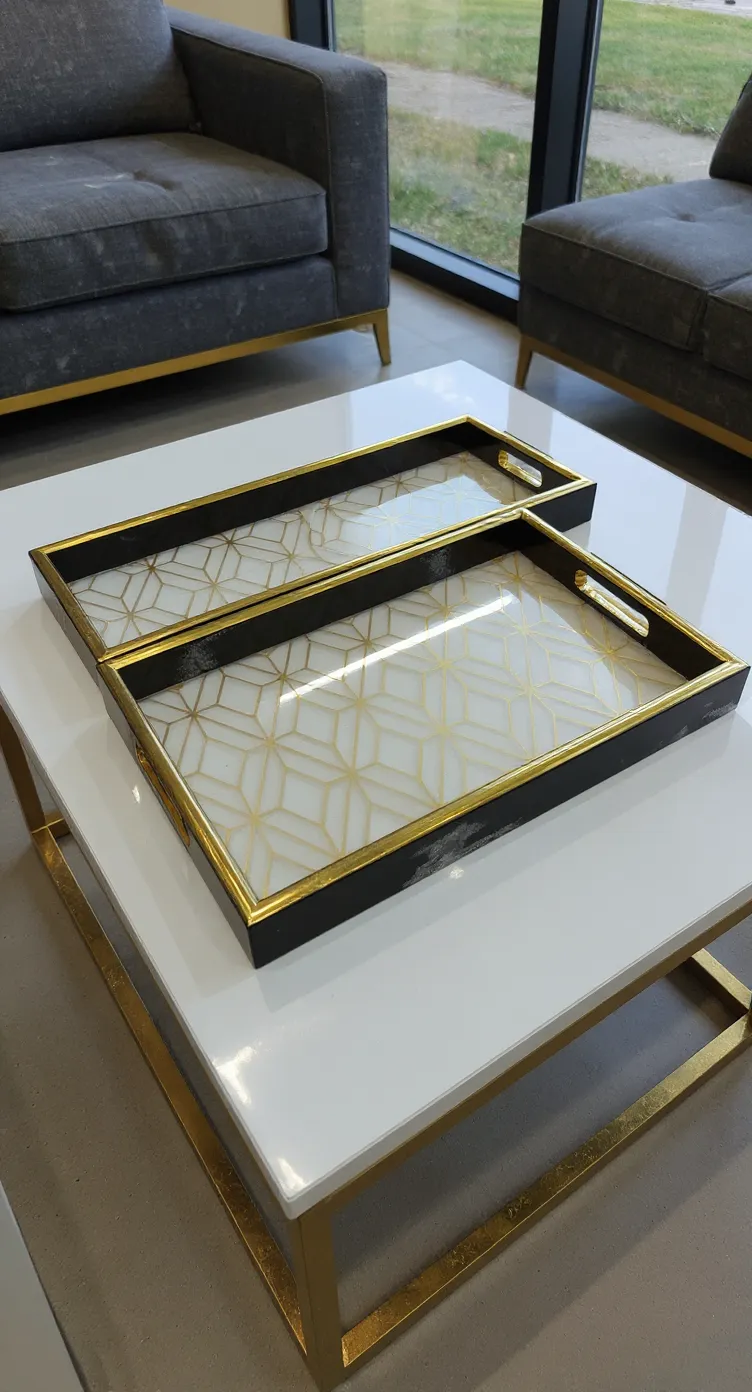 Gold Geometric Pattern Glass