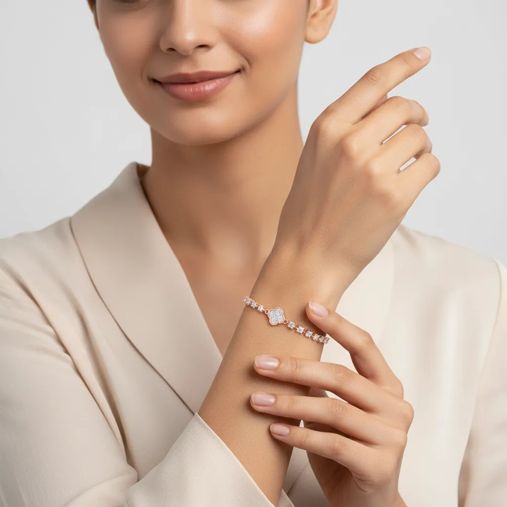Rose Gold Diamonds Studded Bracelet view 3
