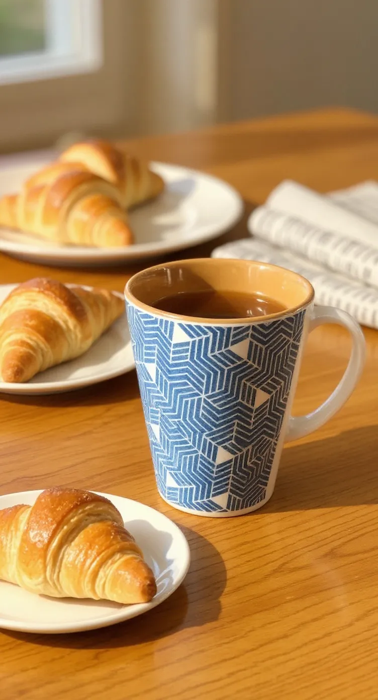Geometric Blue Patterned Mug