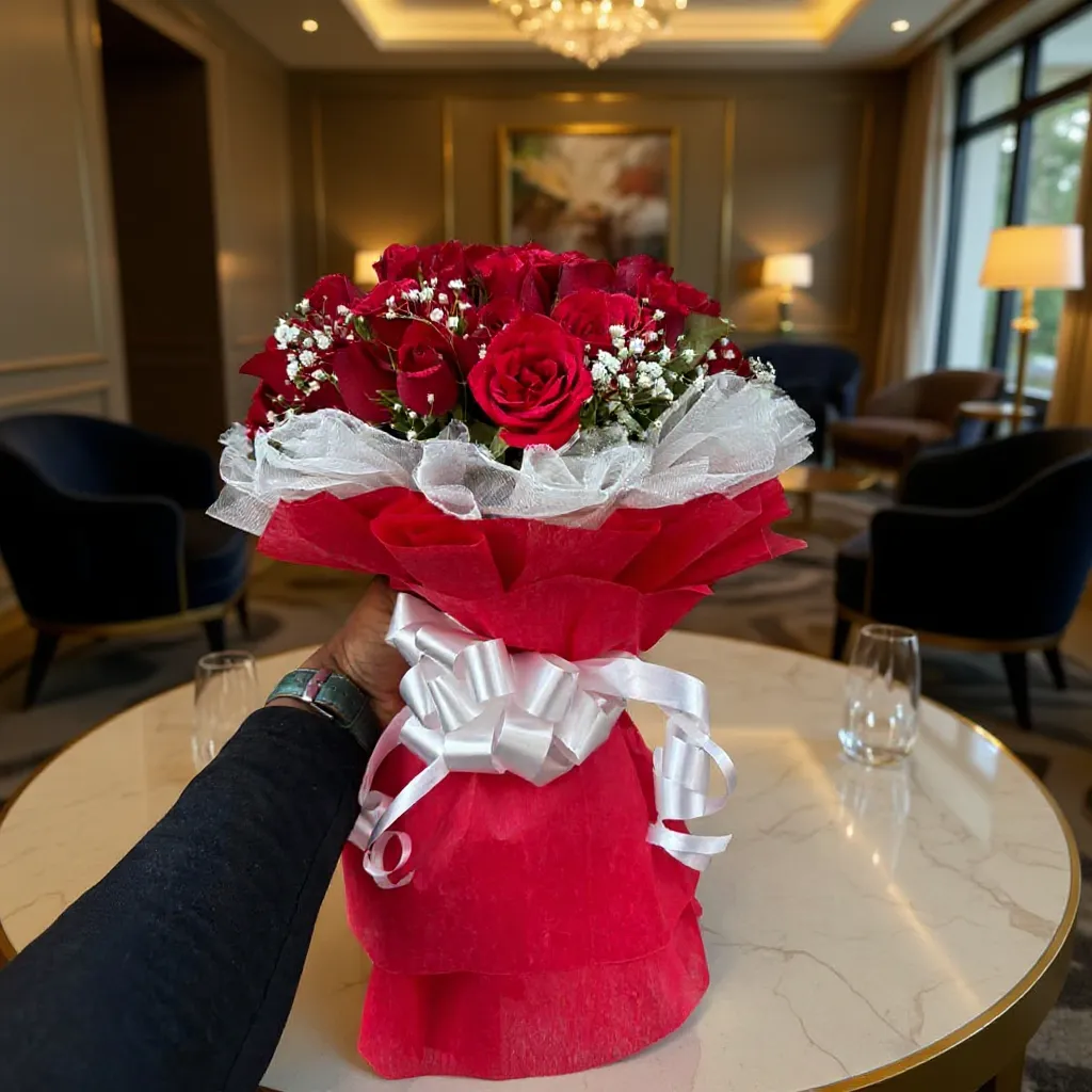 Red Rose Bouquet (Red Wrapped)