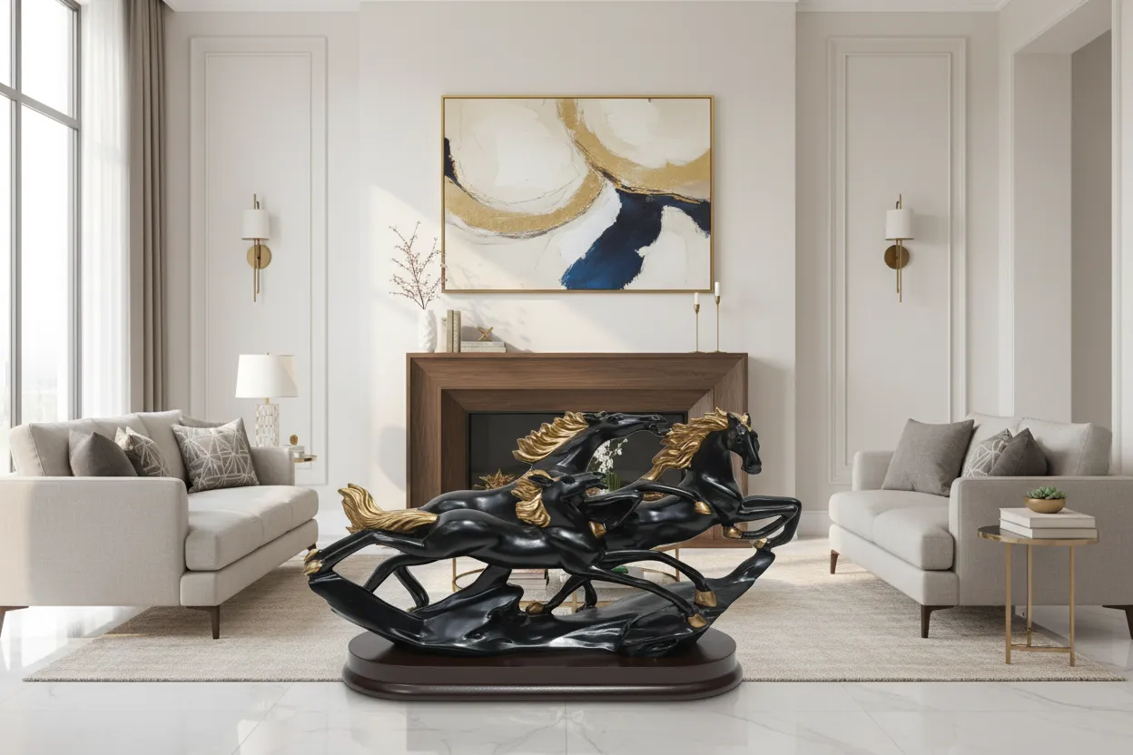 Triple Horse Sculpture