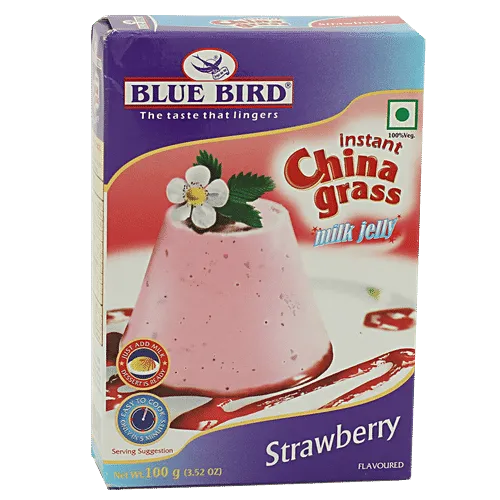 Blue Bird Instant China Grass Milk Jelly - Strawberry 100 g