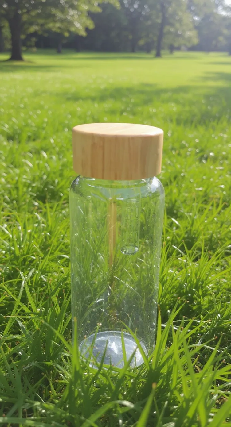 Glass Water Bottle with Bamboo Lid