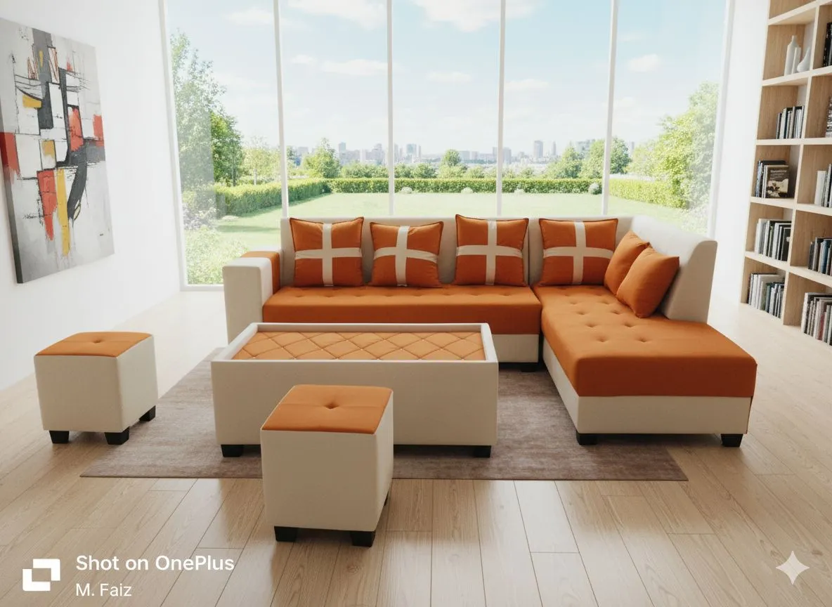 Coral L-Shape Sofa Set
