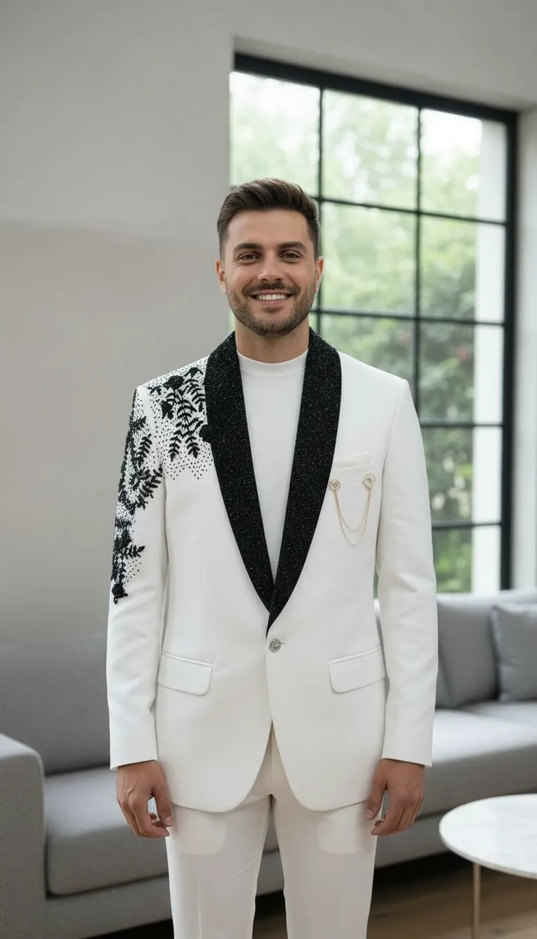 Embroidered Tuxedo Jacket