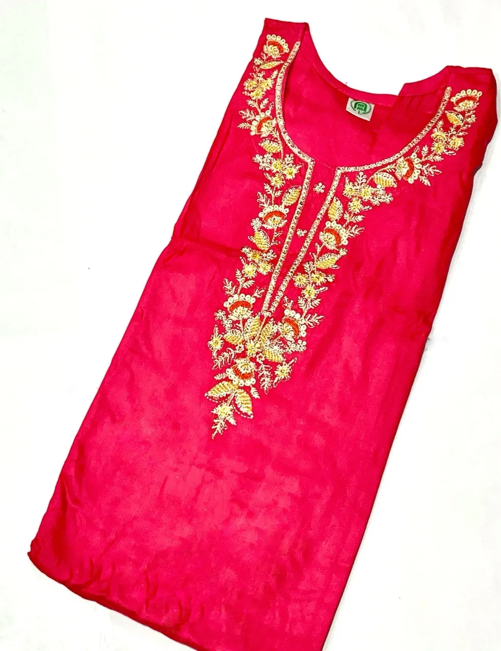 Embroidered Reyon Gajri Pink Kurti (size S (40) M(42) L(44) Free Delivery