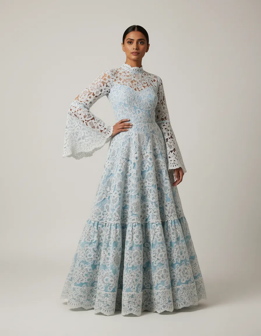 Sky Blue Lace Fabric