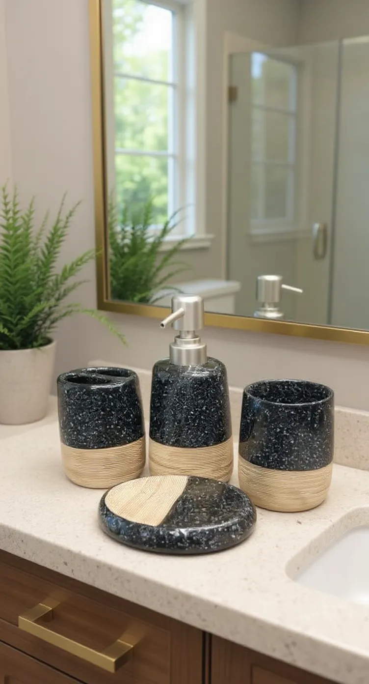 Marble Bathroom Accessories Set