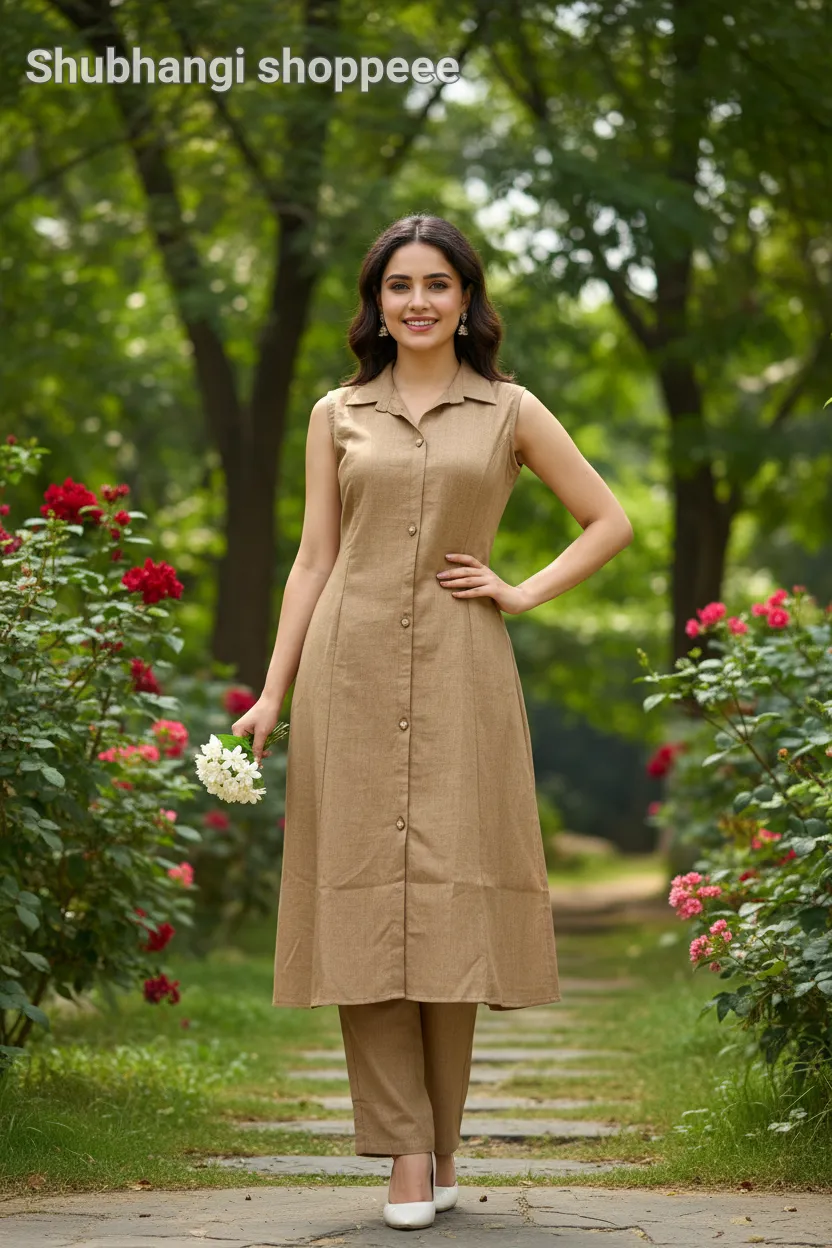 Sleeveless Linen Co-Erd Set