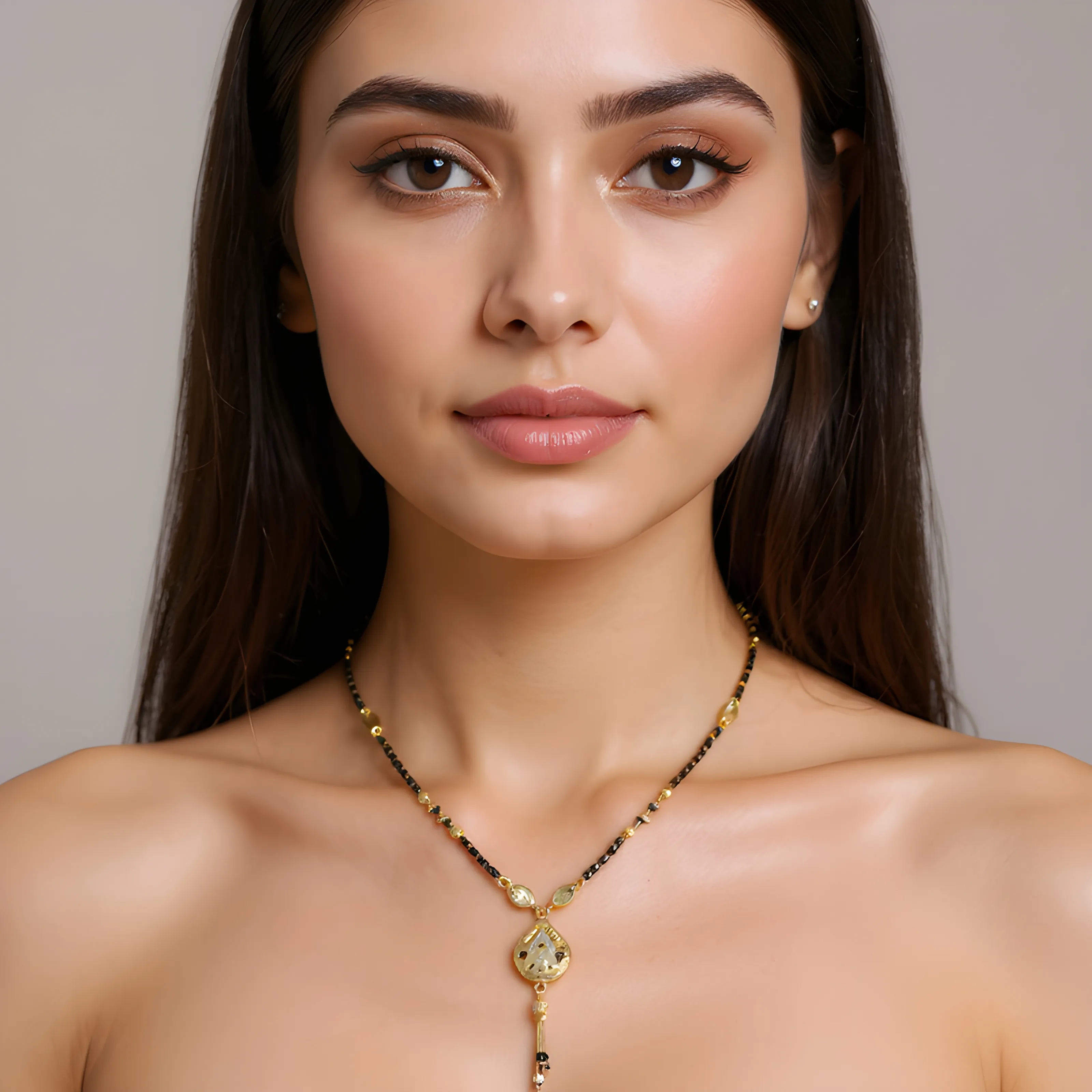 Gold and Black Bead Necklace