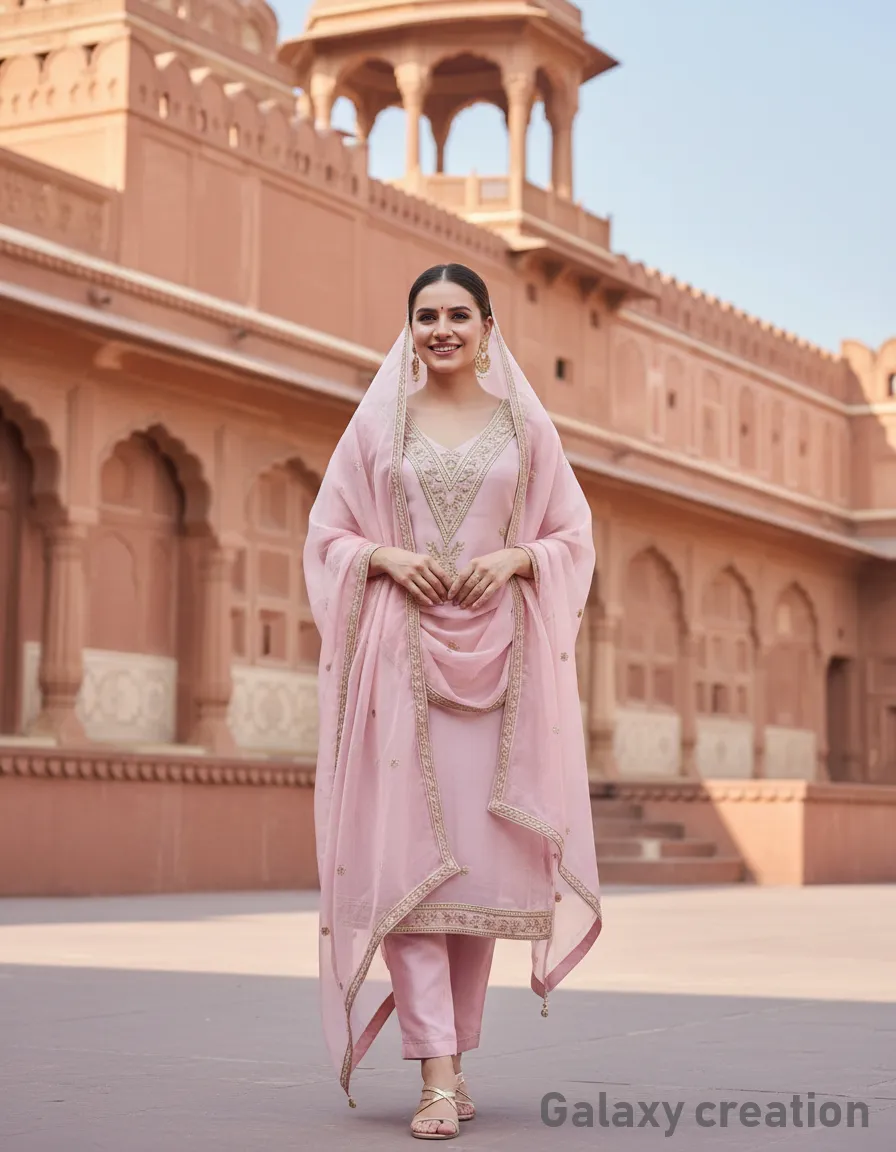 Embroidered Kurta with Dupatta