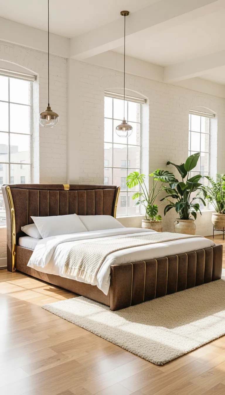 G Wood Upholstered Bed