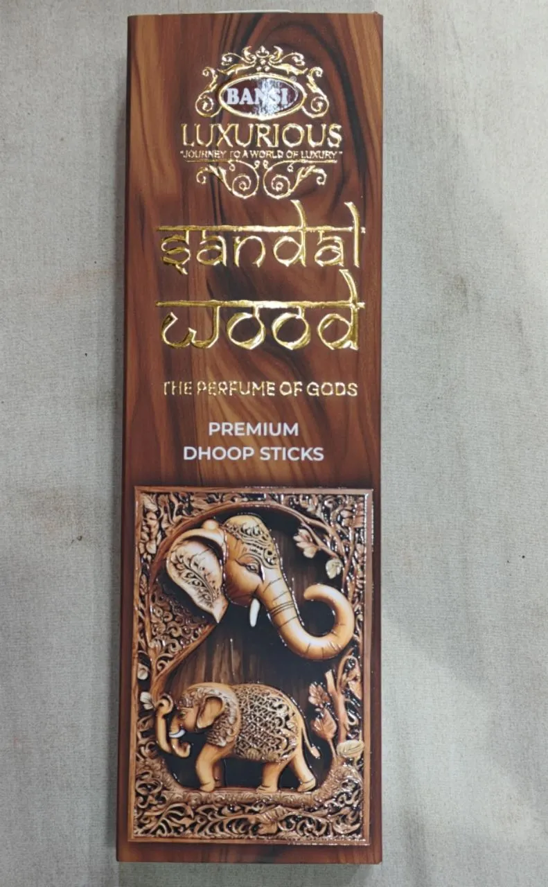 Bansi Luxurious Journey To A World Of Luxury Sandal Wood The Perfume Of Gods Premium Dhoop Sticks 100gm