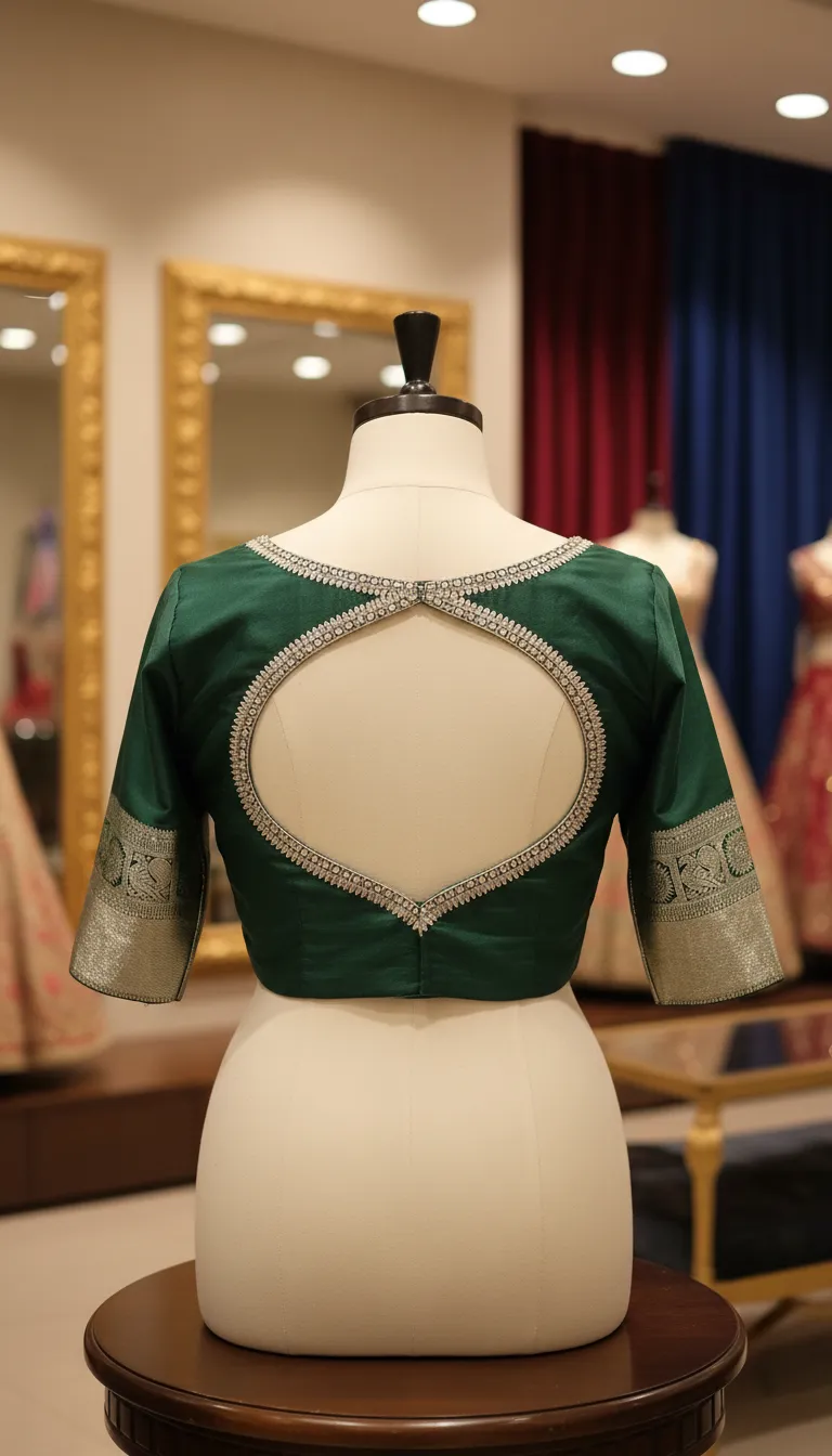 Seema Singh Embellished Green Blouse
