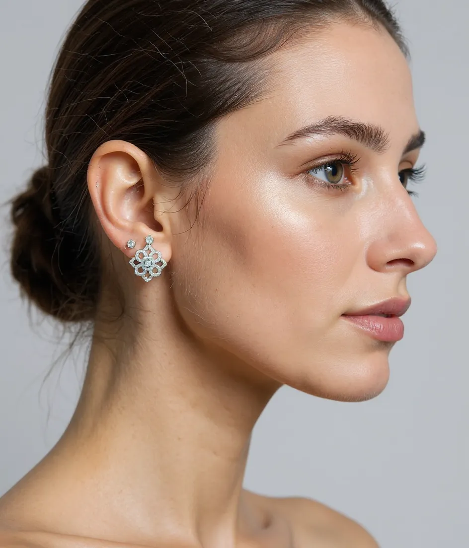Diamond Flower Earrings