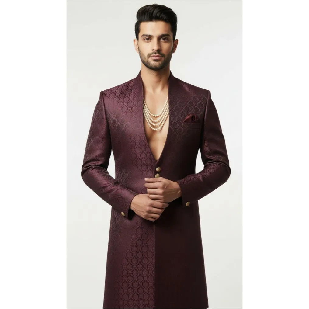 Mens Traditional Jacquard Sherwani