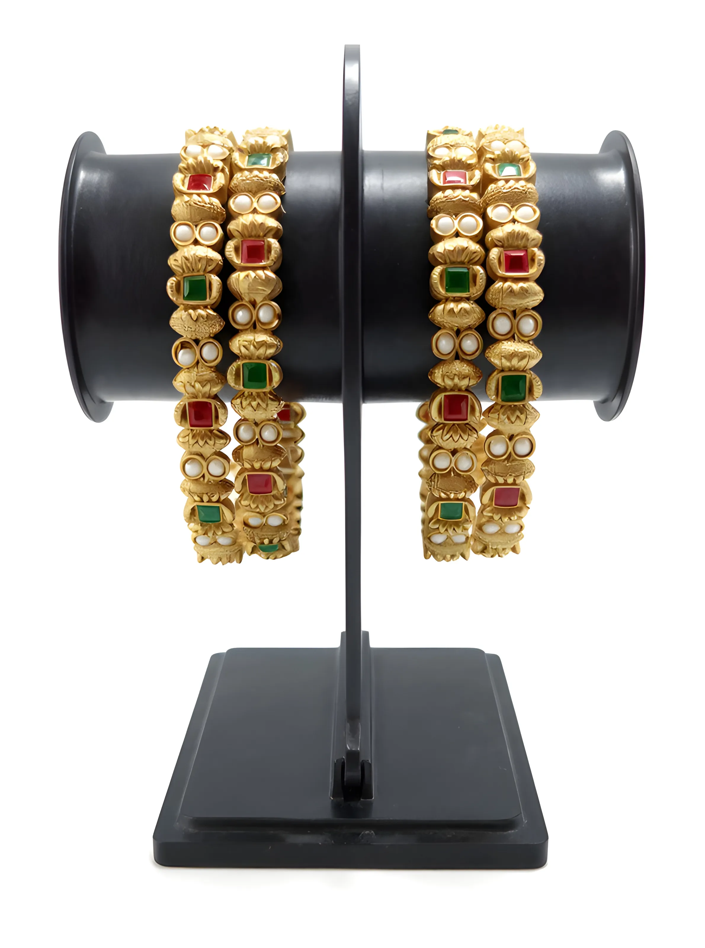 Copper Plated Pearl Traditional Bangles