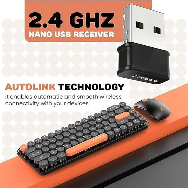Compact Wireless Keyboard and Mouse Combo