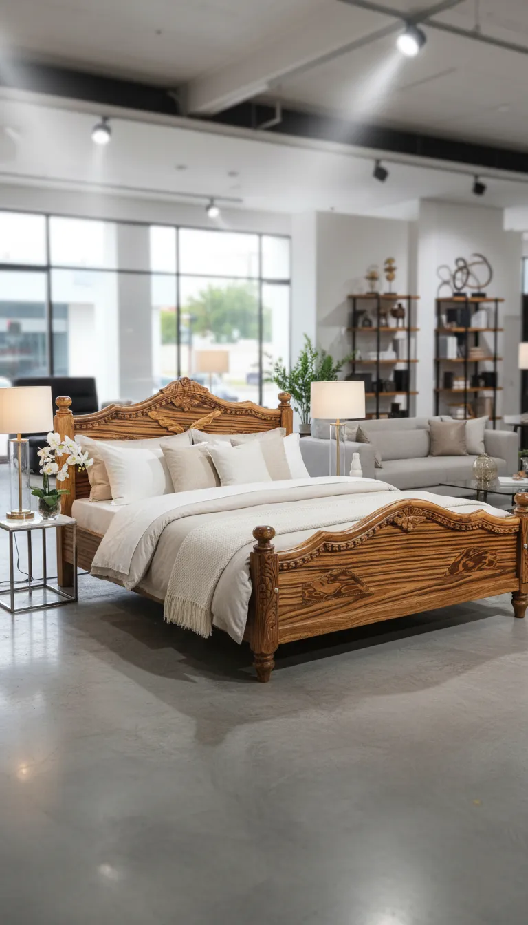 Ornate Wooden Bed