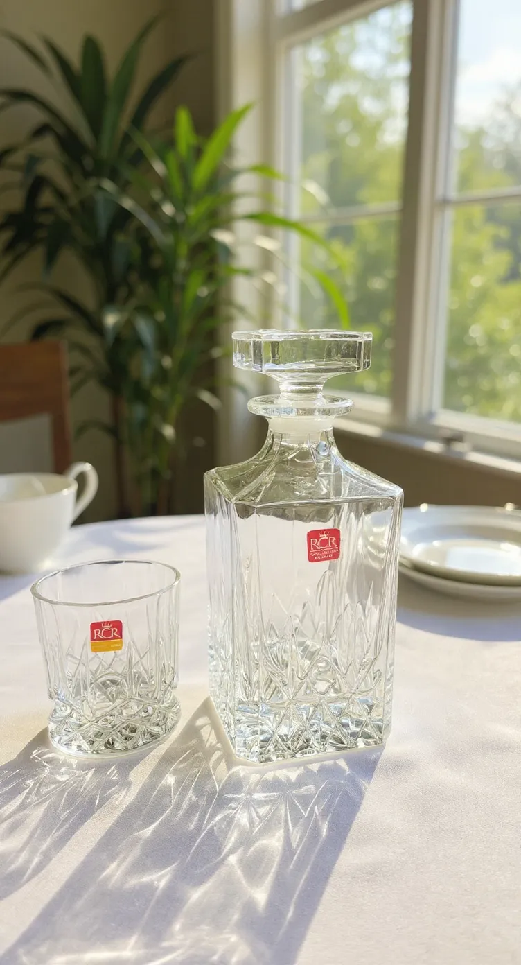 RCR Crystal Decanter and Glass