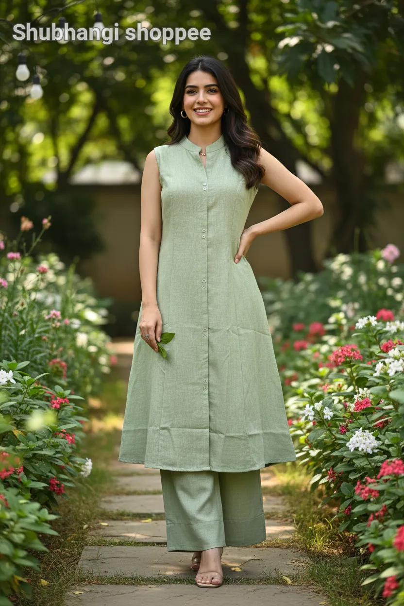 Green Sleeveless Co-Erd Set