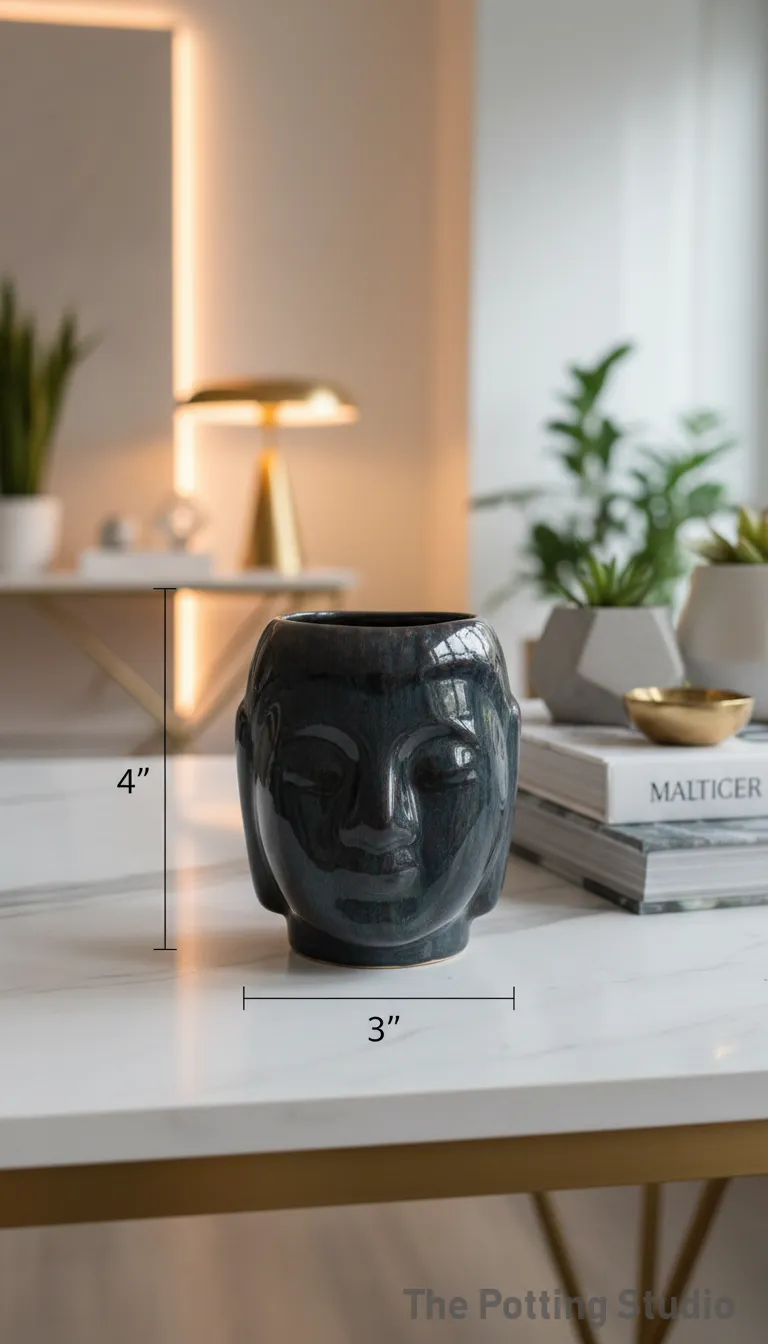 Ceramic Face Planter 4"H & 3"W