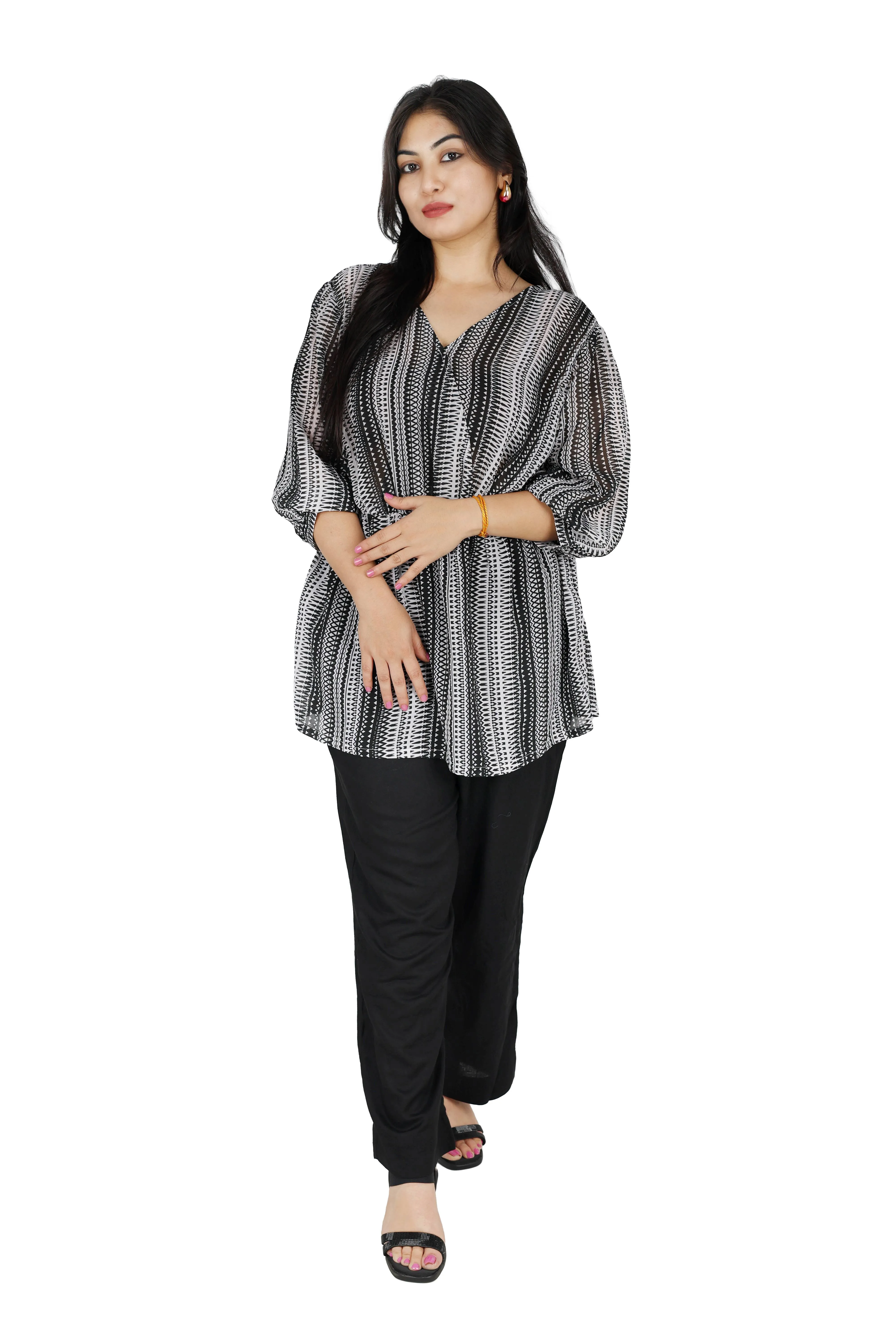 Monochrome Printed Tunic