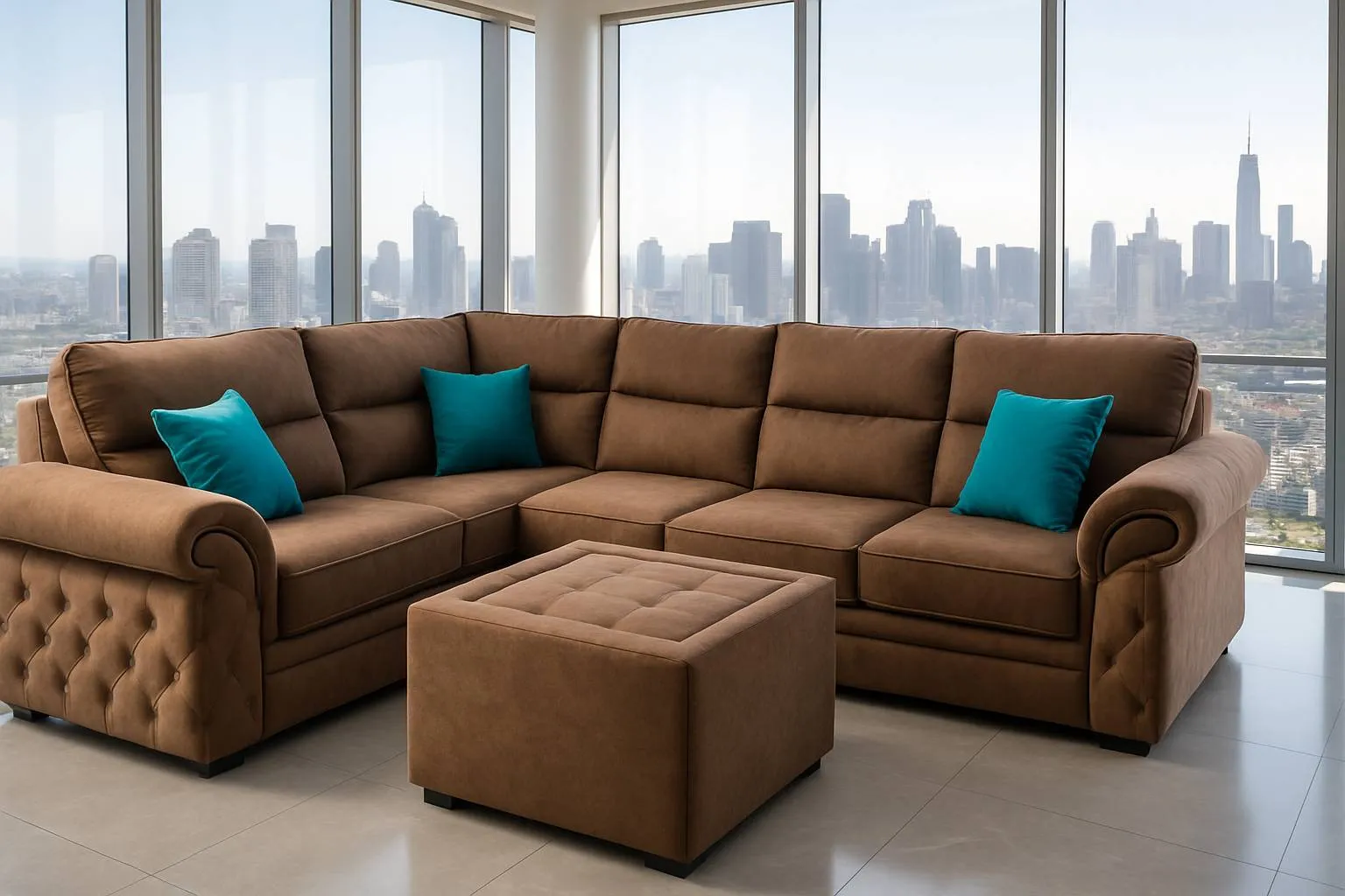 Ferro Sectional Sofa with Ottoman
