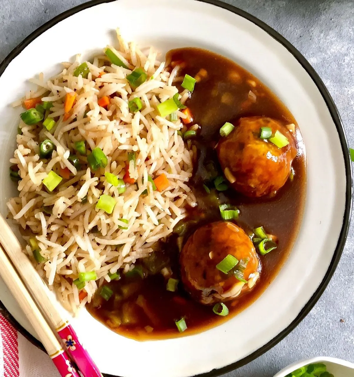 Veg Manchurian + Fried Rice
