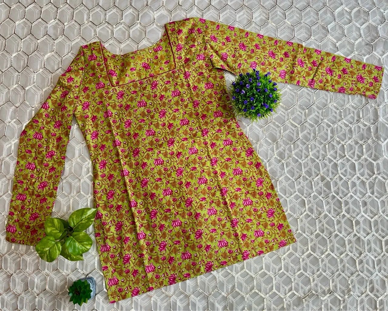 Lotus Corset Kurti - Green view 2