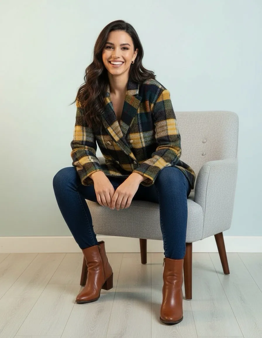 Plaid Woolen Jacket