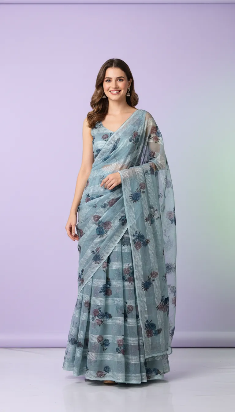 Designer Floral Saree