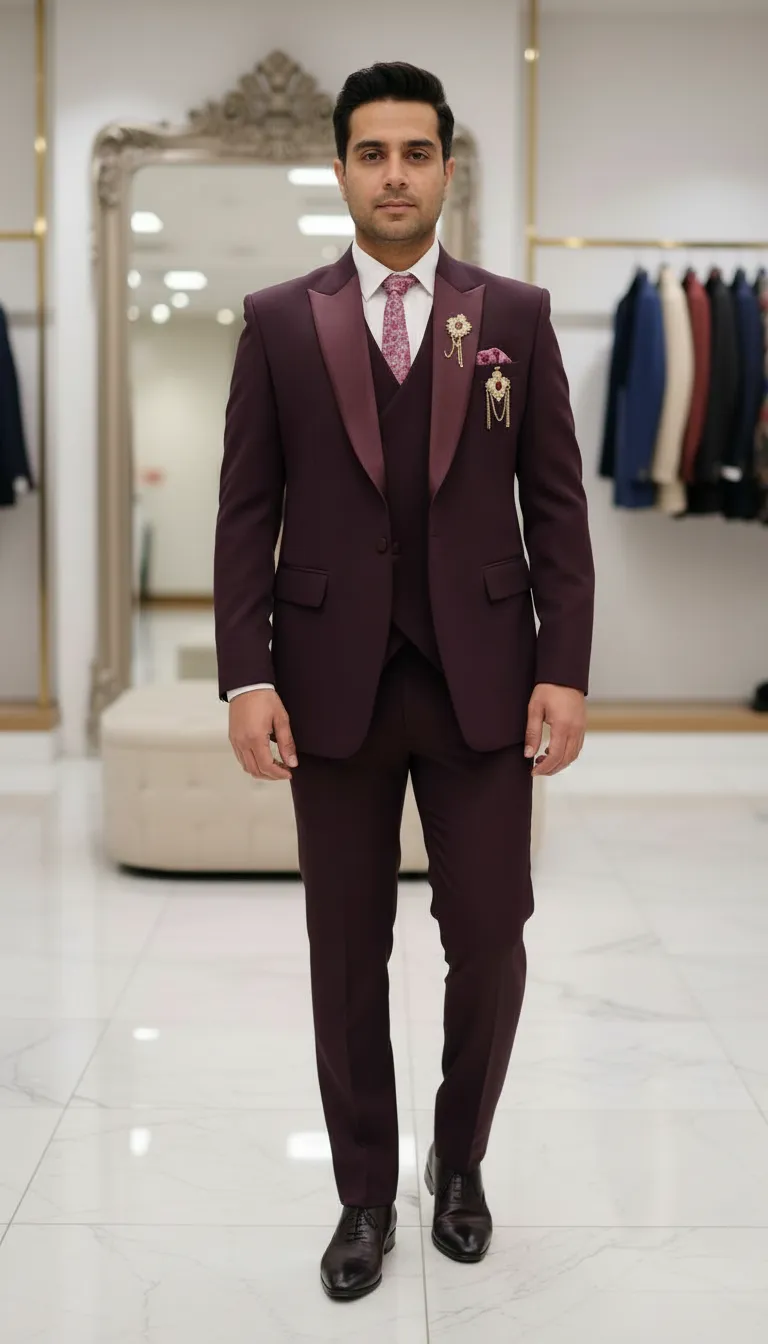 Burgundy Mens Suit