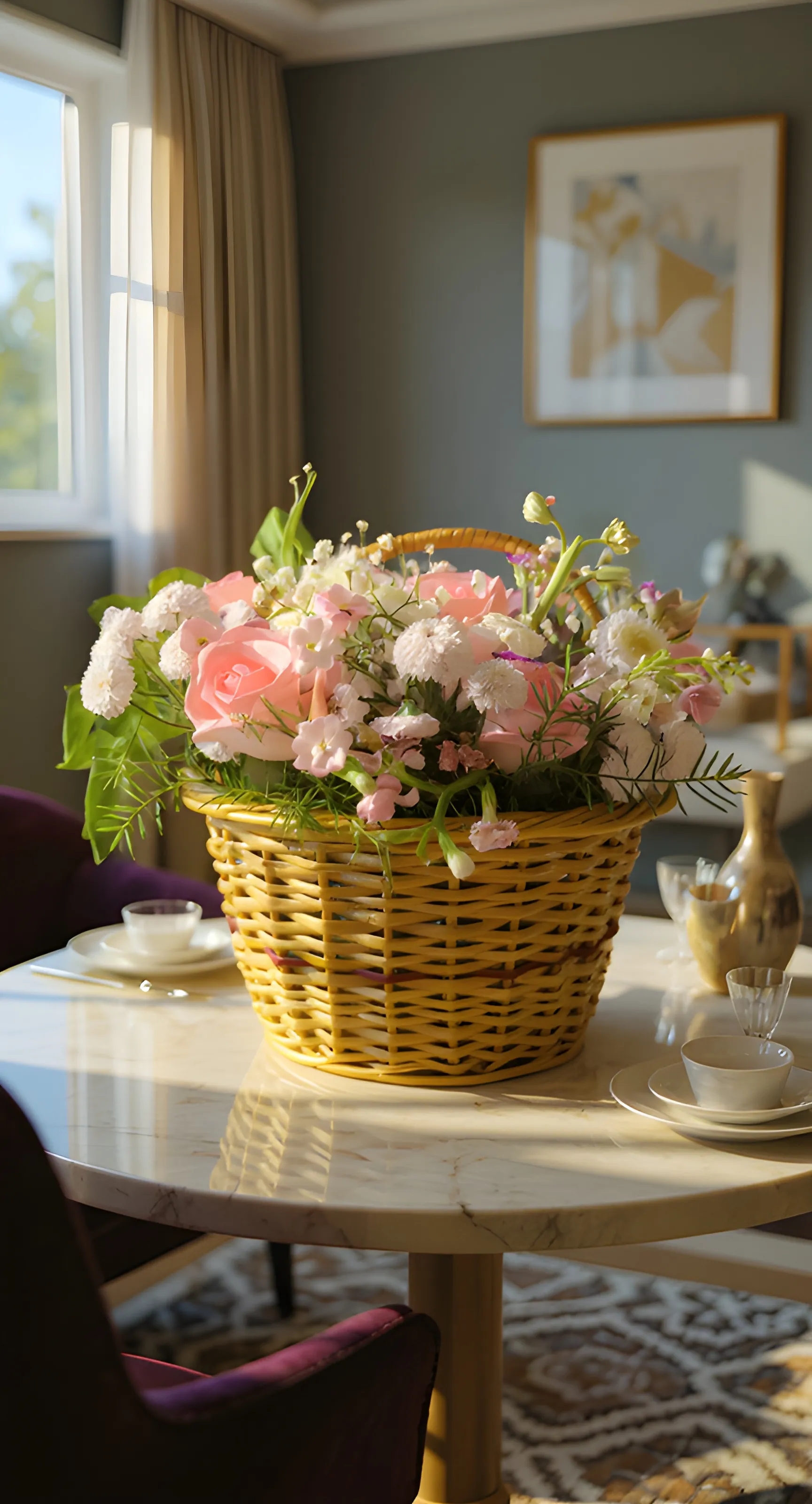 Mixed Floral Basket Bouquet