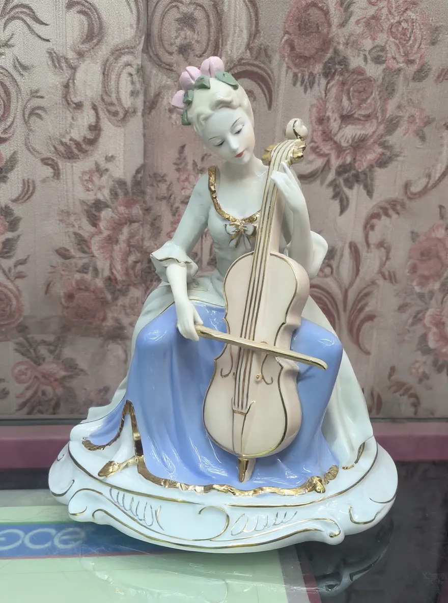 Porcelain Lady Musician Figurine