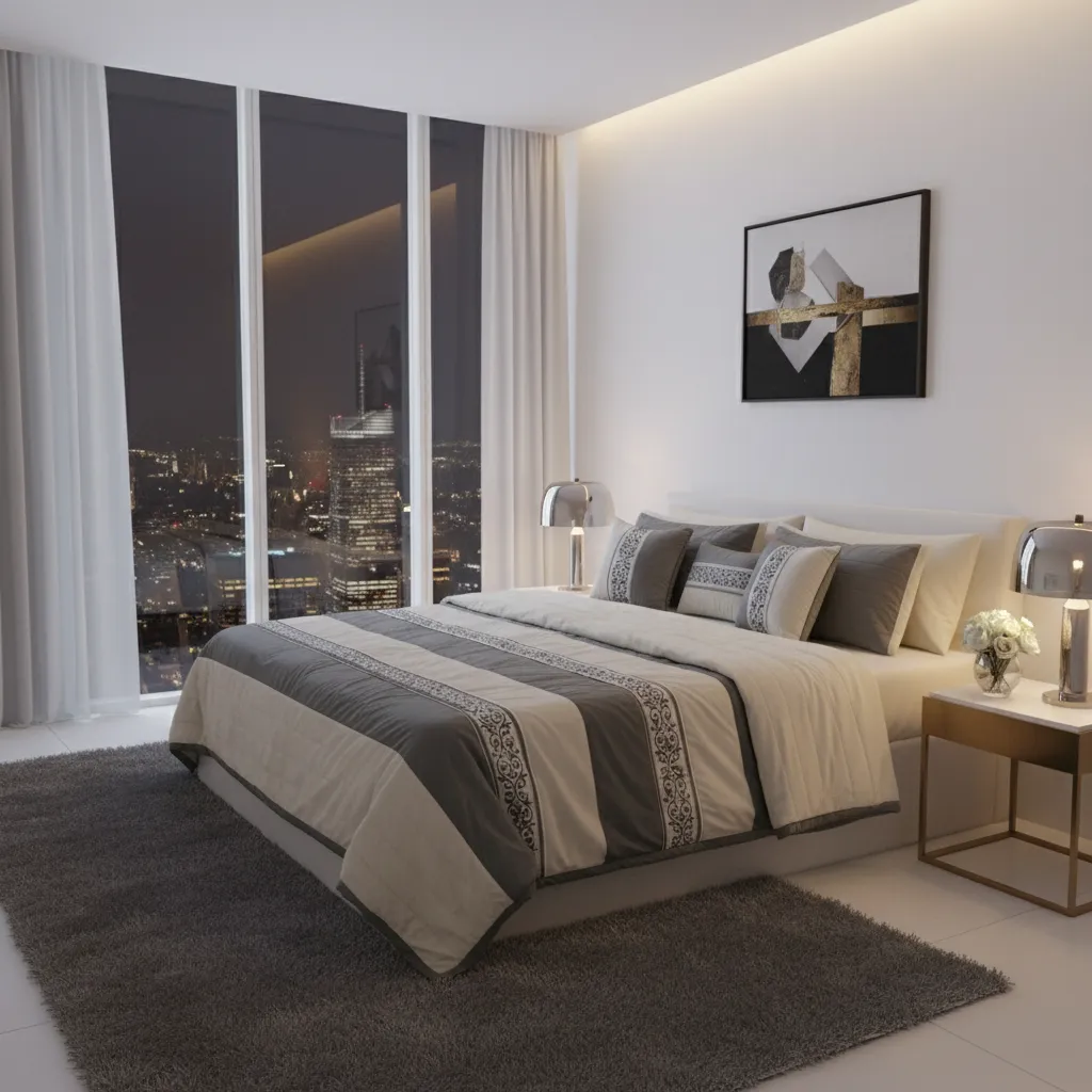 Elegant Stripe Bed Cover view 2