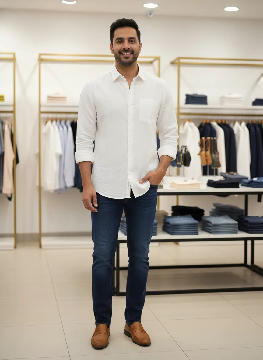 Stagger Polo Casual Linen Shirt