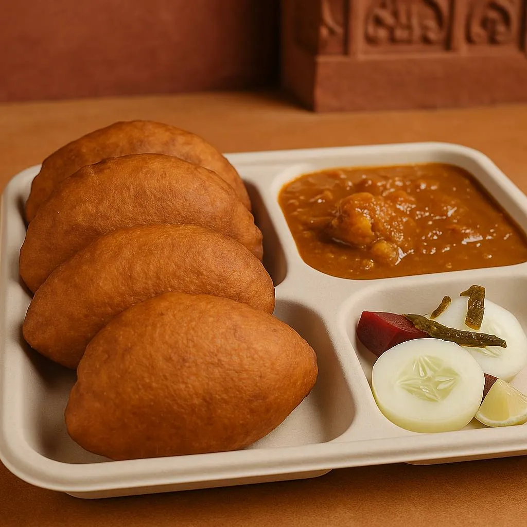 Bedami Poori with Aloo Sabz