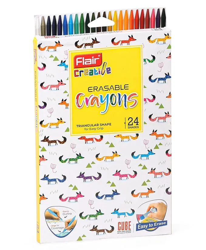 Flair Erasable Crayons 24 Shades
