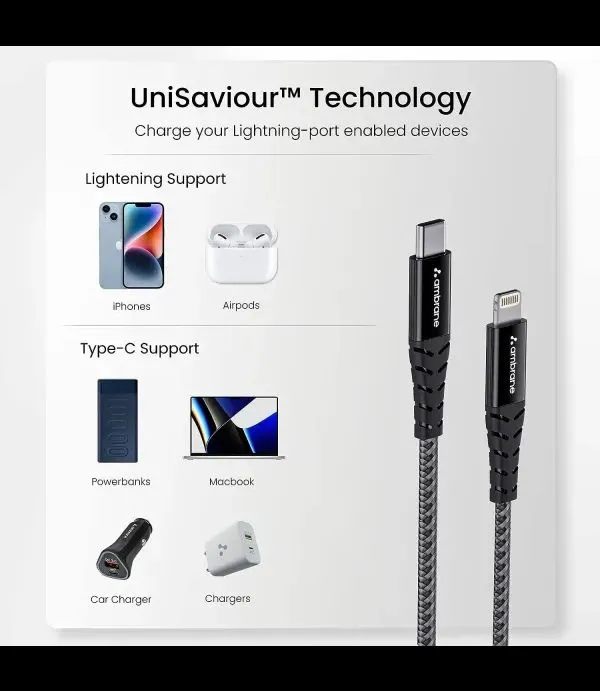 UniSaviour Lightning and Type-C Cable