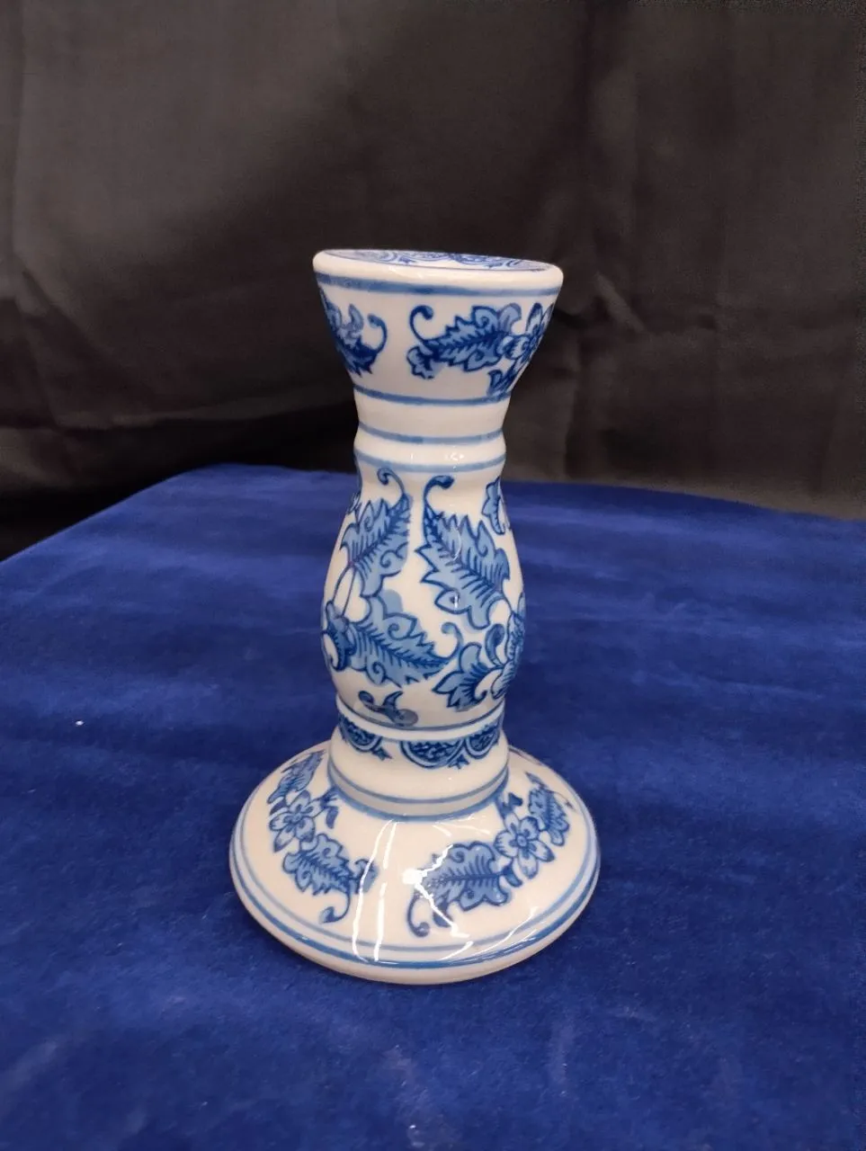 Blue and White Ceramic Candle Holder