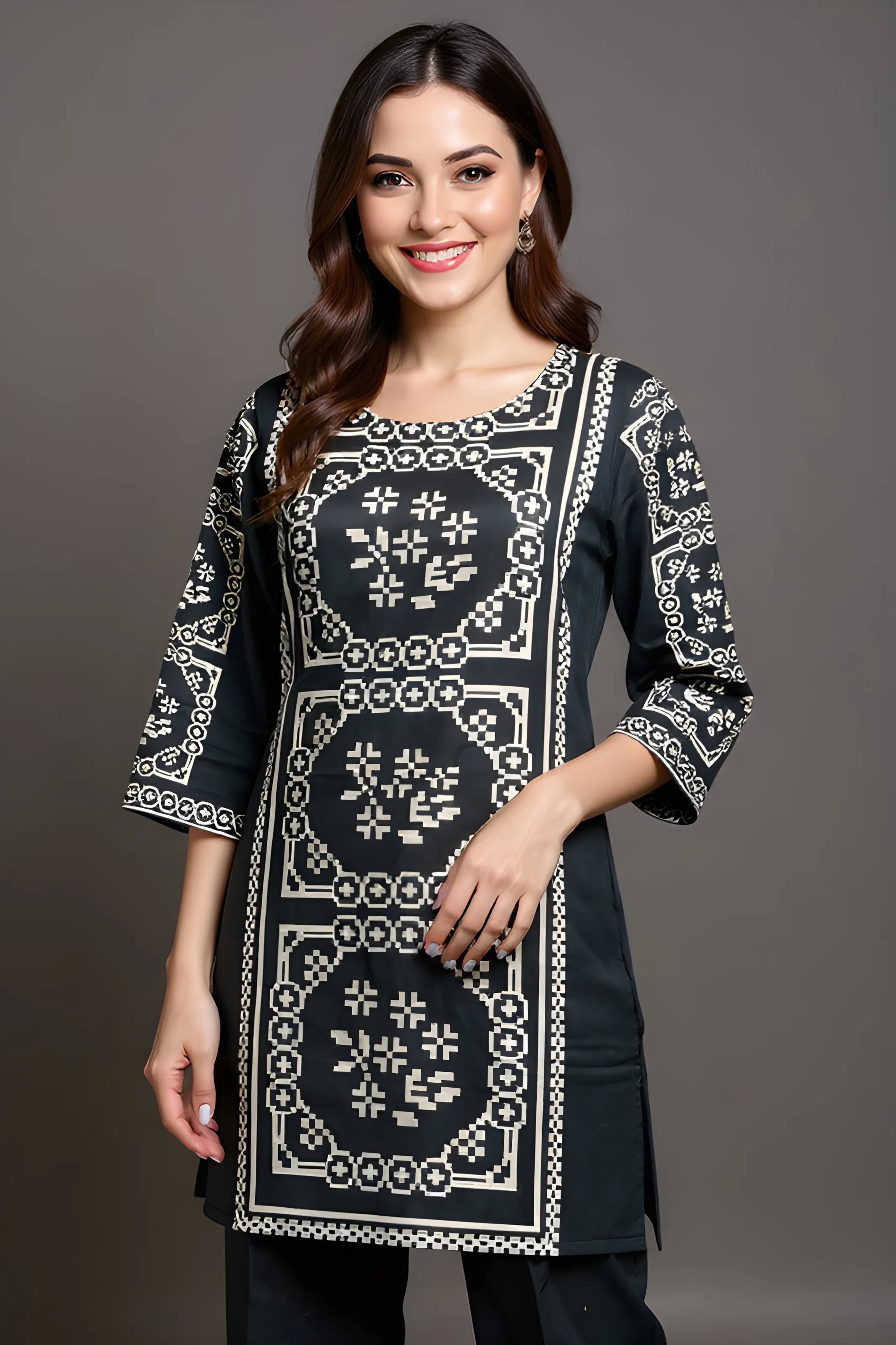 Traditional Embroidered Kurta Set M TO XXL