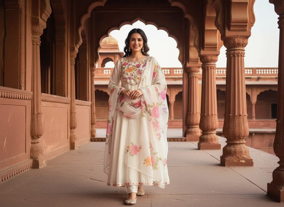 Embroidered Floral Kurti