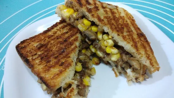 Mushroom And Corn Grilled Sandwich