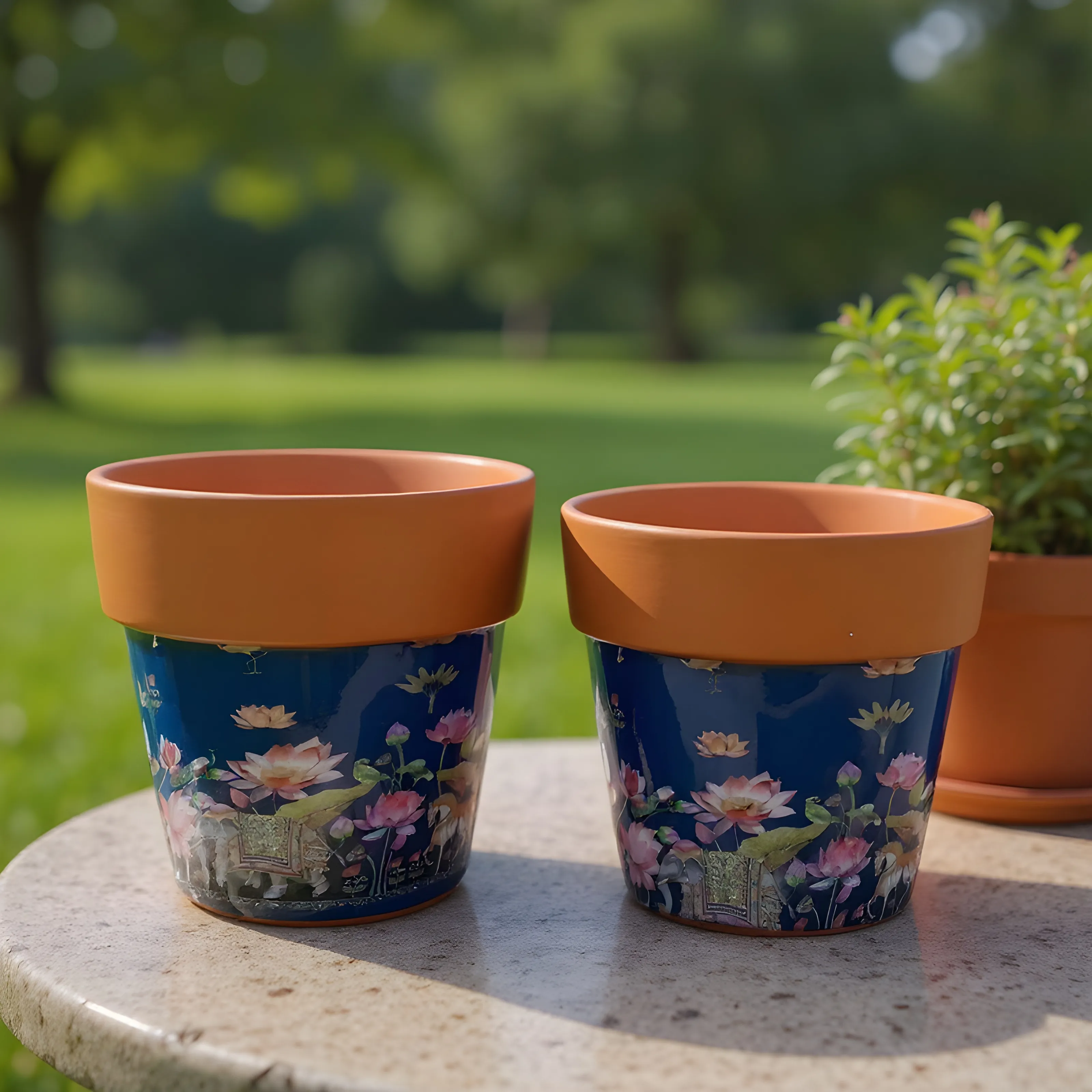Floral Terracota Pots