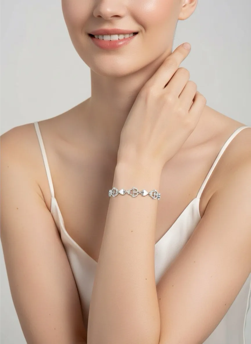 Twinning Hearts Charm Bracelet